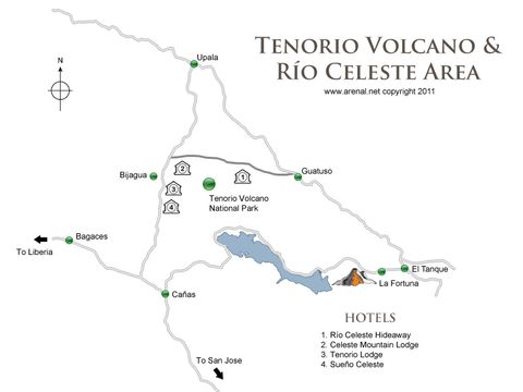 Tenorio Volcano Map