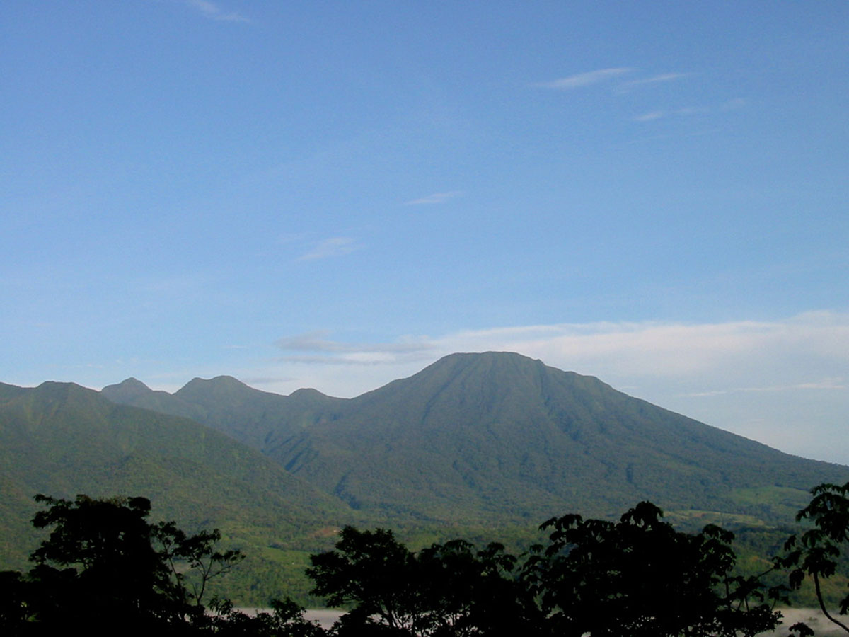 Tenorio Volcano seen in the distance of Costa Rica’s lush landscape.